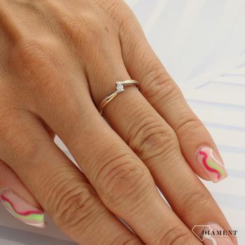 Pierścionek złoty DIAMENT 585, diamenty CH 486-10.jpg